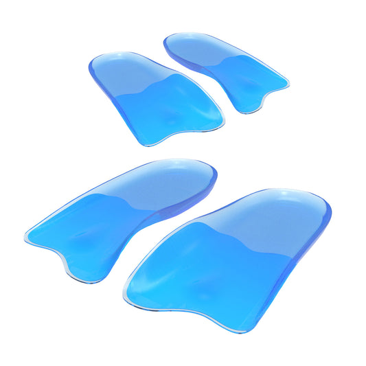 Pair of men's gel arch support insoles from Hlpmedical, M size, designed for sneakers and sports shoes, providing comfort and foot support.