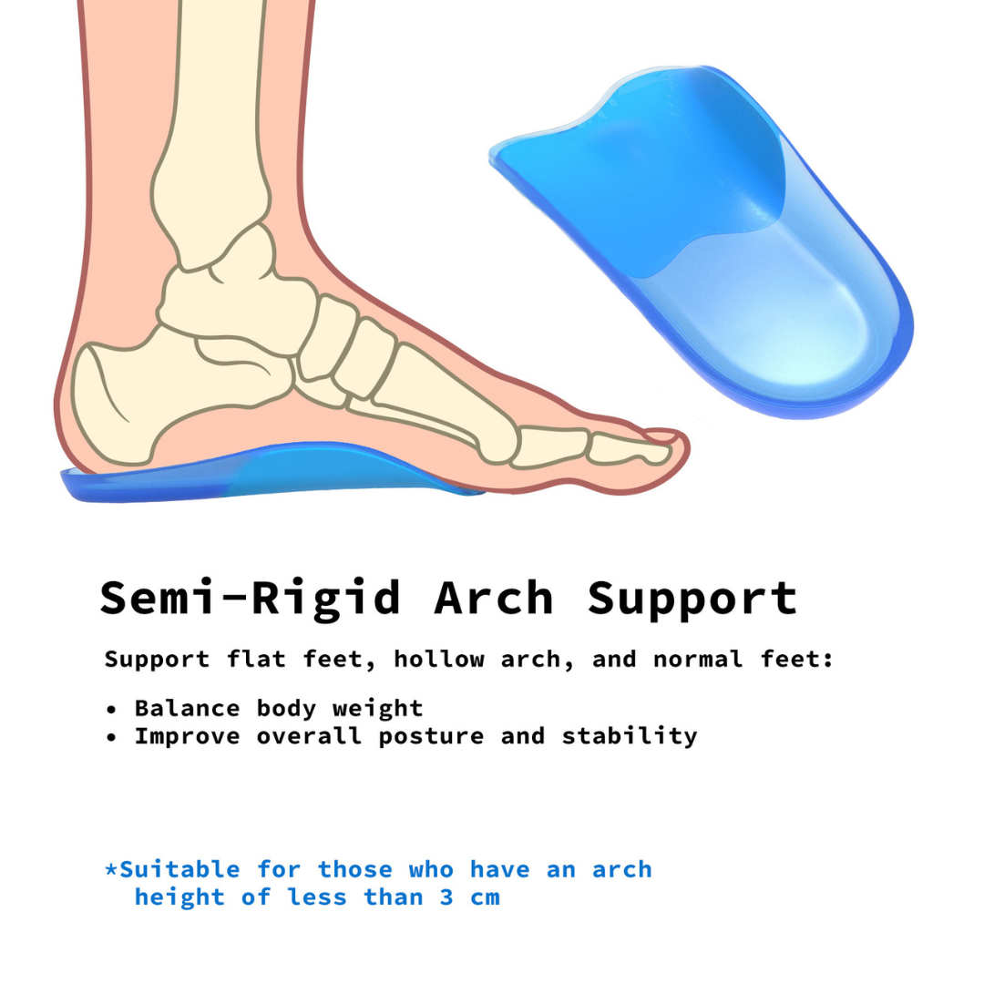 Hlpmedical men's gel arch support insoles in size S for sneakers and sports shoes, providing comfortable foot padding and support.