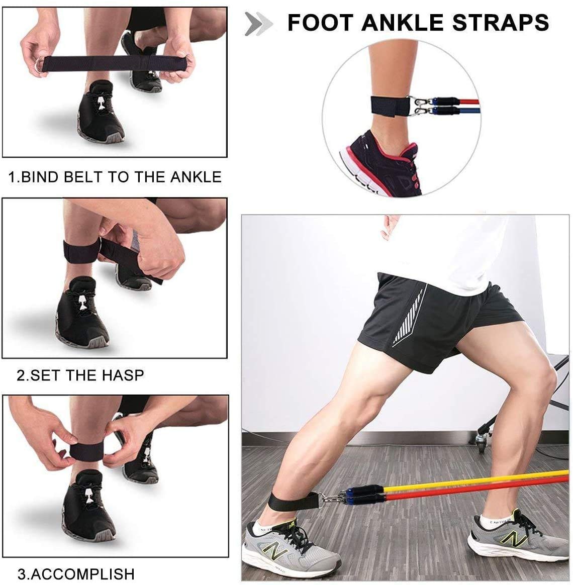 Set of 11 stackable resistance bands from Hlpmedical for home workouts, physical therapy, and gym training exercises.