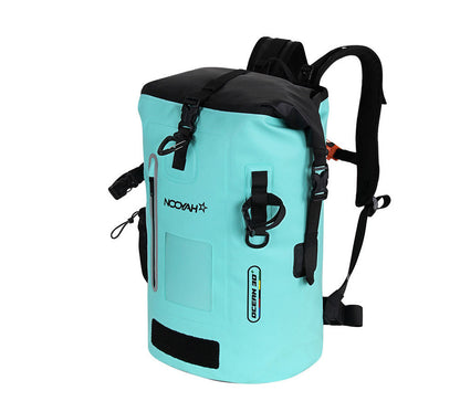 Mint green NOOYAH waterproof bike backpack by Hlpmedical, double-layer design, ideal for outdoor sports and cycling accessories.