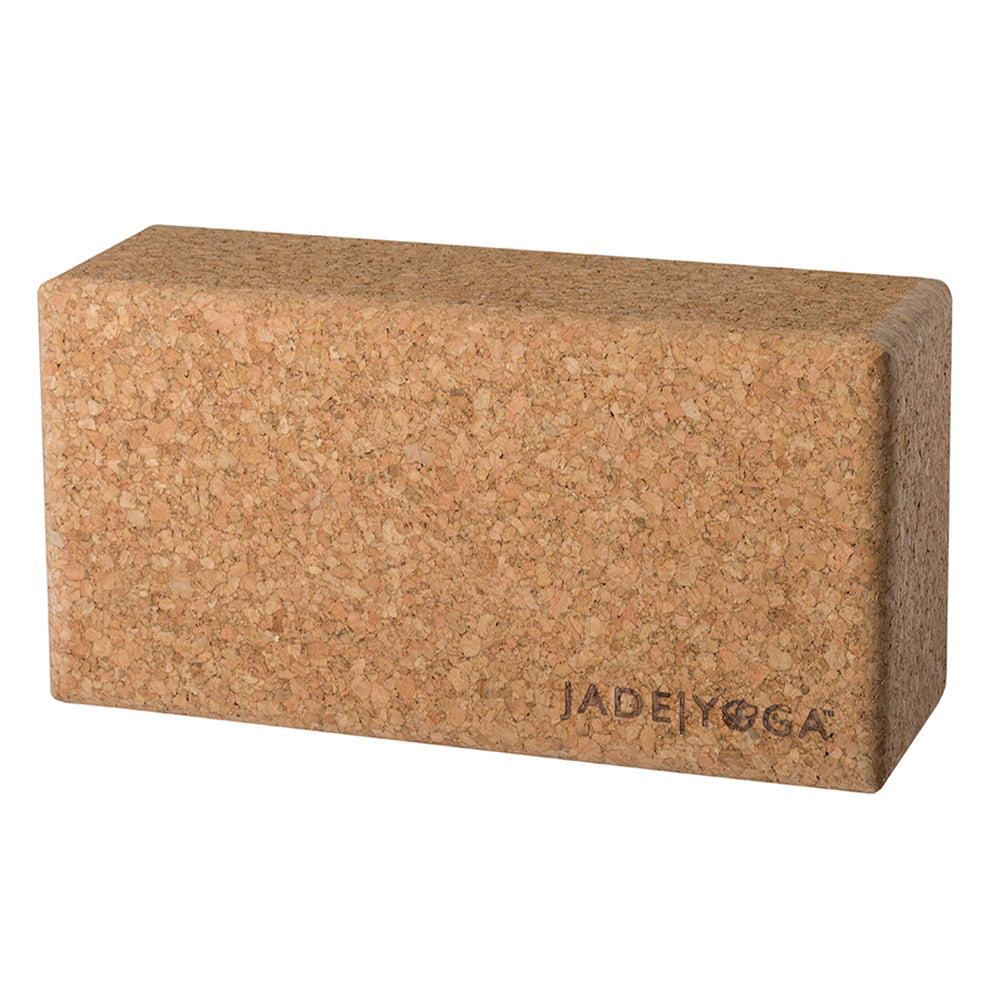 Small Jade Yoga Cork Yoga Block by Hlpmedical, showing a natural cork yoga block used for support during yoga and Pilates exercises.