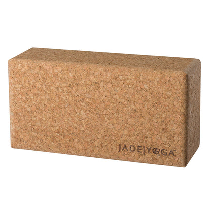 Small Jade Yoga Cork Yoga Block by Hlpmedical, showing a natural cork yoga block used for support during yoga and Pilates exercises.
