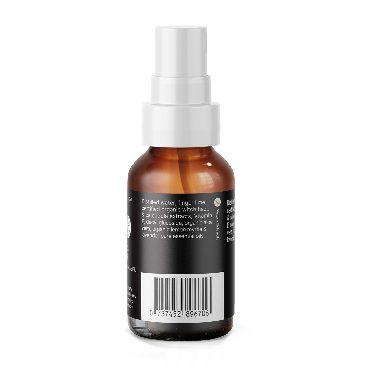 Herbal Plus dog ear cleaner in a bottle, containing witch hazel, aloe, and lemon myrtle for pet ear health and cleanliness.