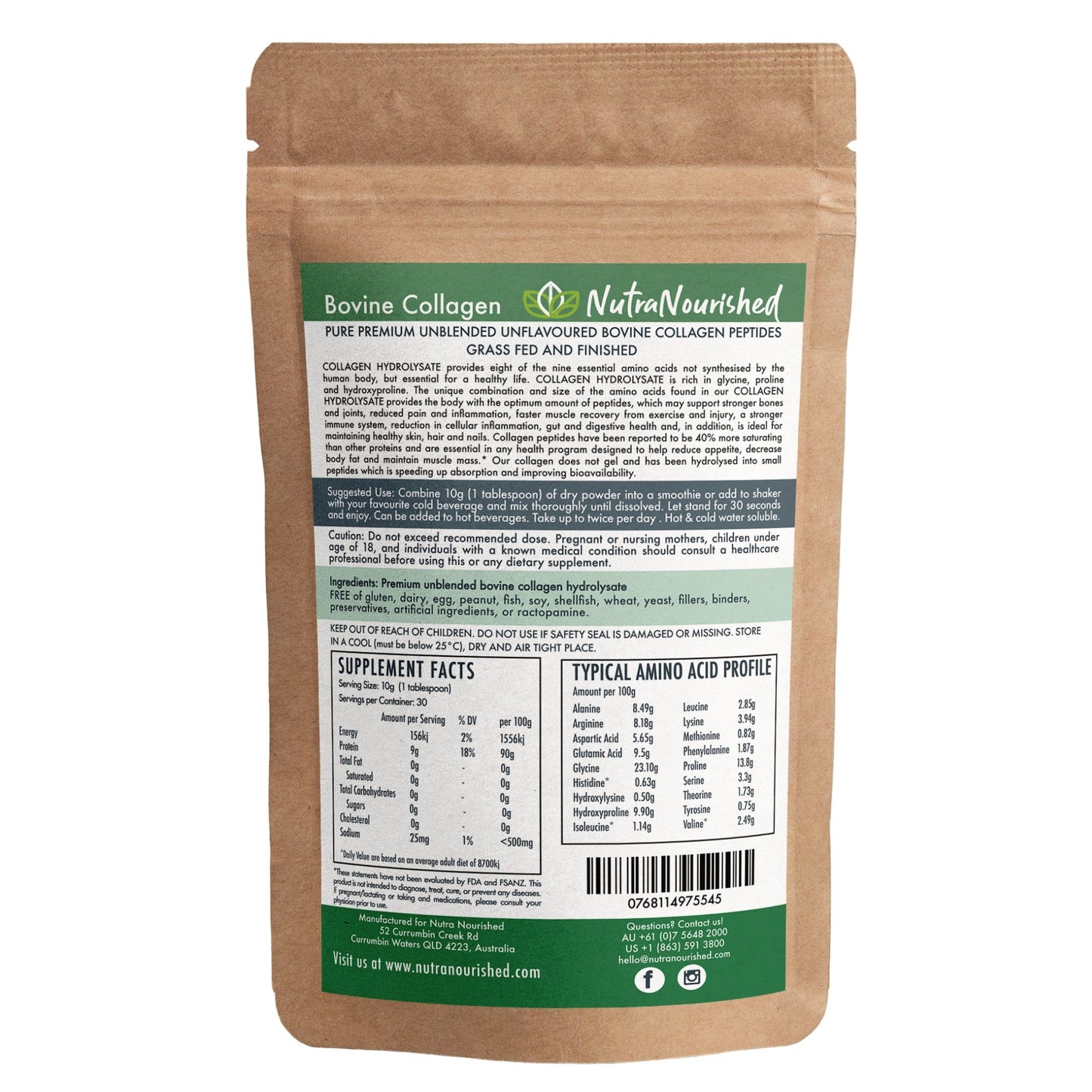 Unflavored collagen powder in a 300g container from Hlpmedical, suitable for health and beauty nutrition and supplement use.