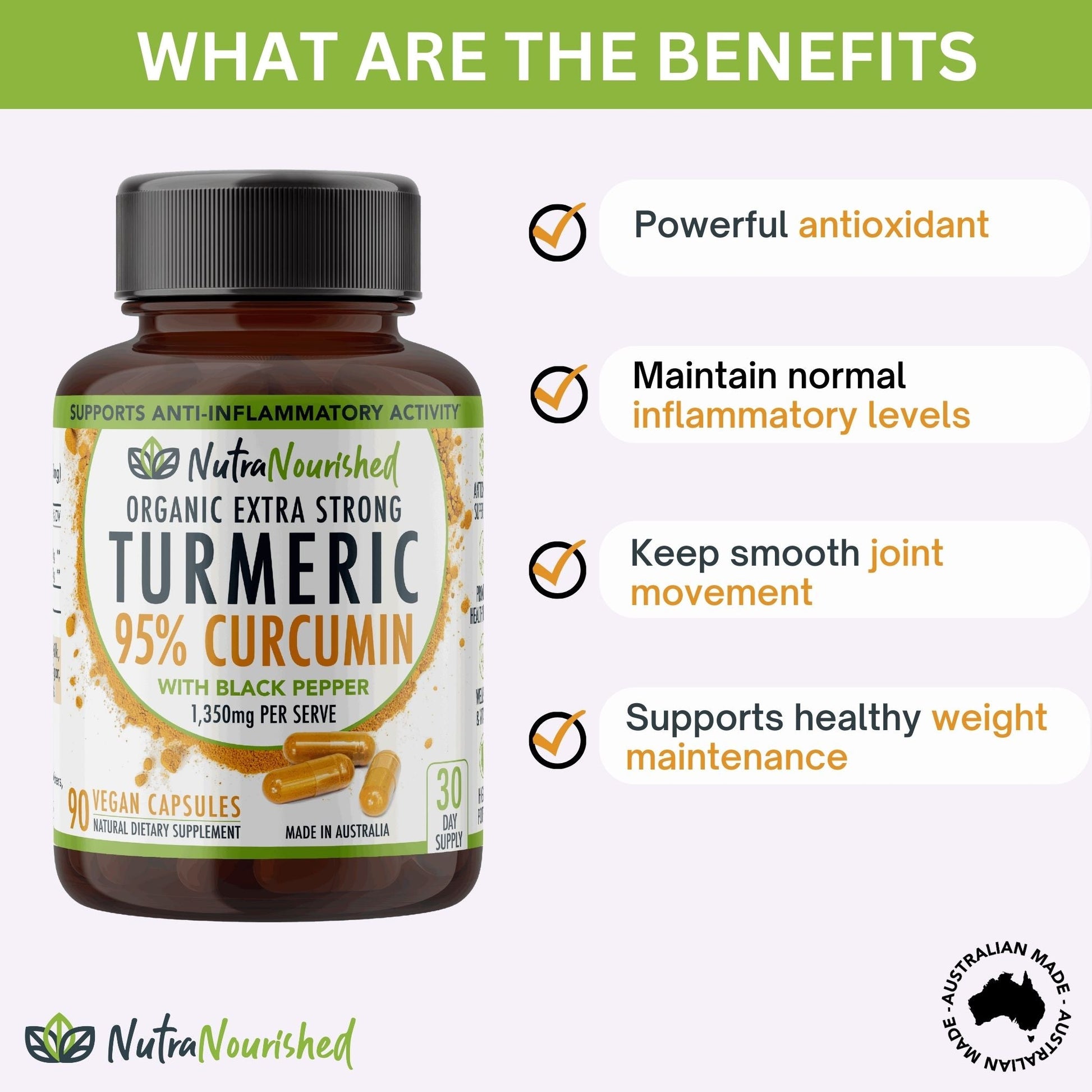 Vegan turmeric curcumin tablets with black pepper extract in a bottle, 90 capsules, high purity, organic, dietary supplement by Hlpmedical