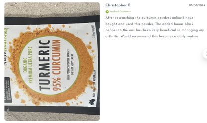 Pure Organic 95% Curcumin powder by Hlpmedical, buffered turmeric extract with black pepper, 60g for health and wellness.