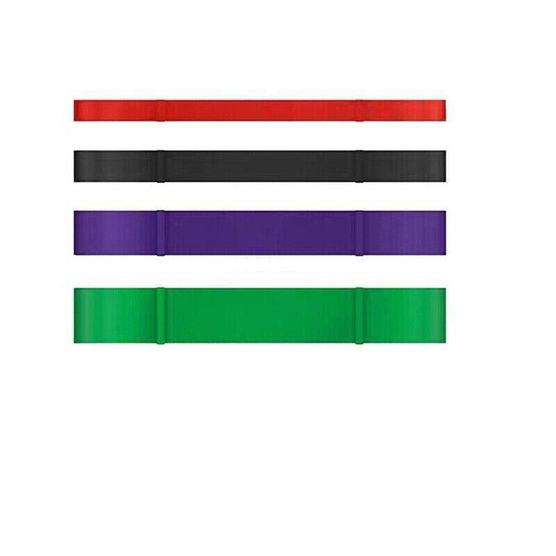 Black heavy duty resistance yoga band by Hlpmedical, 25-65 lbs, 22mm x 2080mm, used for fitness, exercise, and Pilates workouts.