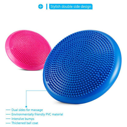 Balance Stability Cushion Wobble Air Disc Ankle Knee Strength Rehab Exercise - Black