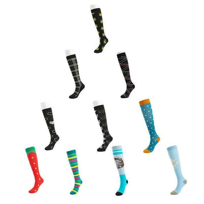 Unisex black L/XL compression socks by Hlpmedical, designed for nursing, travel, and sports, featuring supportive foot and calf coverage.