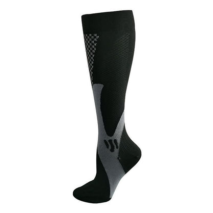 Black copper compression socks for running and travel, unisex anti-fatigue support, XXL size from Hlpmedical.