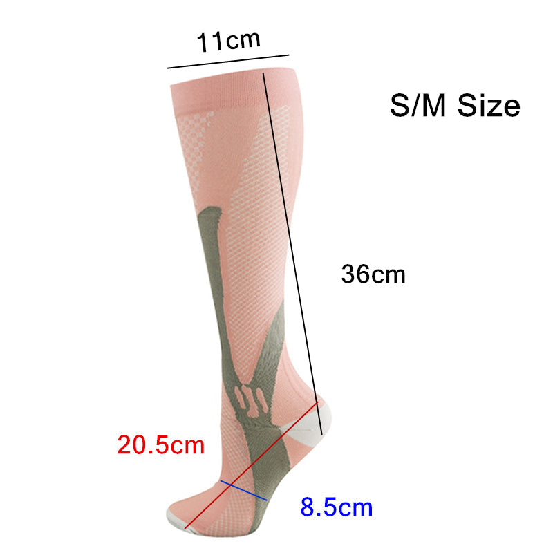 Pink copper compression socks for running and sports, unisex foot support to reduce fatigue, made by Hlpmedical.