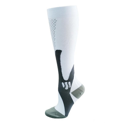 Pink copper compression socks for running and sports, unisex, anti-fatigue support, ideal for travel and foot care.