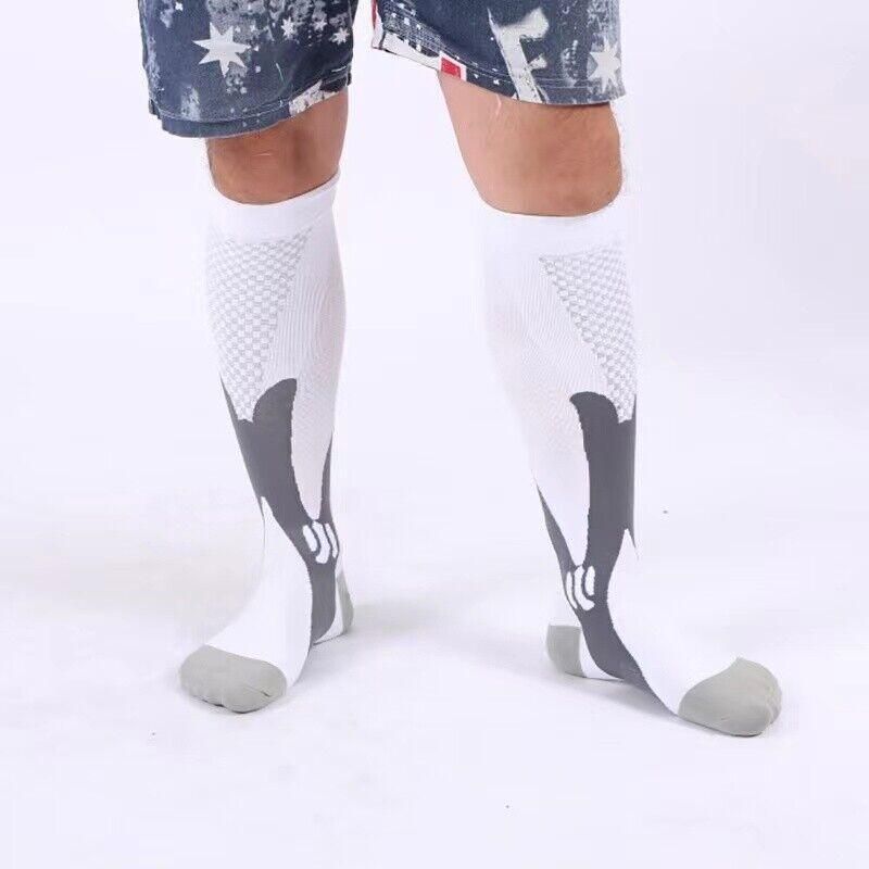 Copper Compression Socks for Running Travel Sports Anti Fatigue Support XXL Unisex - Pink