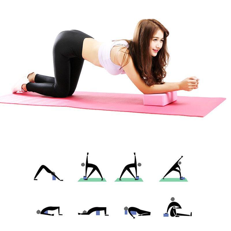 Two purple foam yoga blocks from Hlpmedical for Pilates, stretching, and exercise routines, made of lightweight, durable foam.