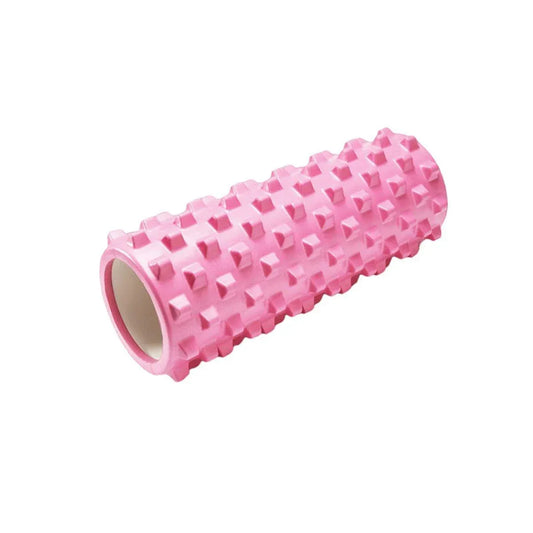 Pink 45cm Wolf Tooth style EVA foam massage stick for yoga and fitness from Hlpmedical, ideal for muscle relief and workout recovery.