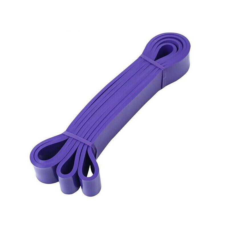 Blue heavy duty resistance yoga band by Hlpmedical, 125-170 lbs, gym workout loop for fitness and Pilates exercises.