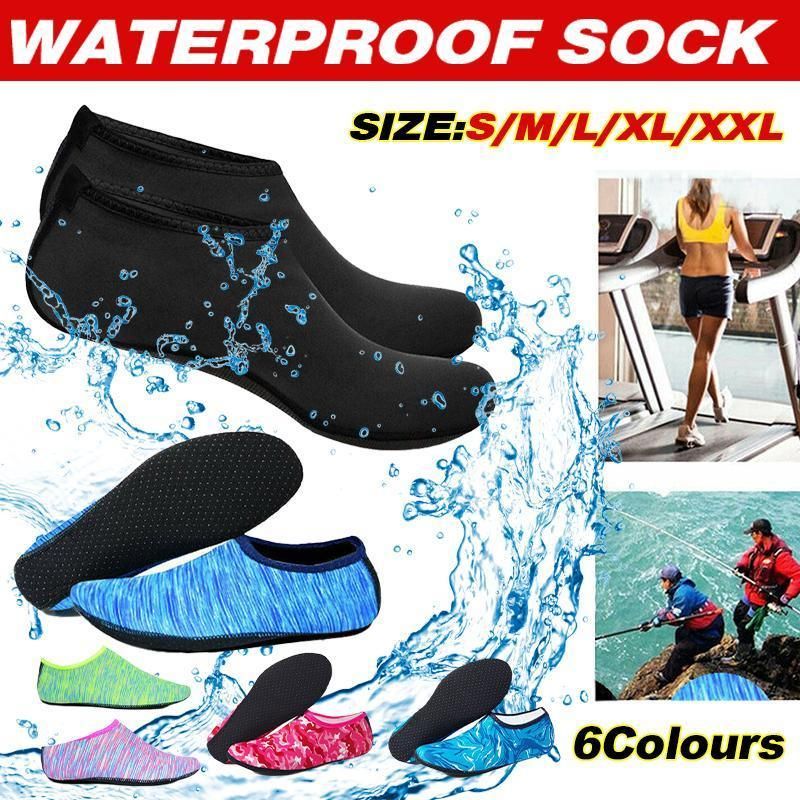 Purple unisex water shoes by Hlpmedical, slip-on aqua socks for swimming, surfing, diving, and yoga with a comfortable fit.