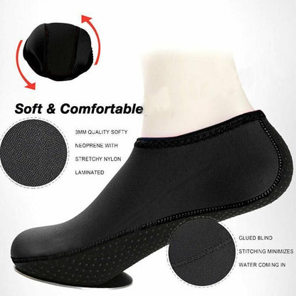 Purple unisex water shoes by Hlpmedical, slip-on aqua socks for swimming, surfing, diving, yoga, and water exercise.