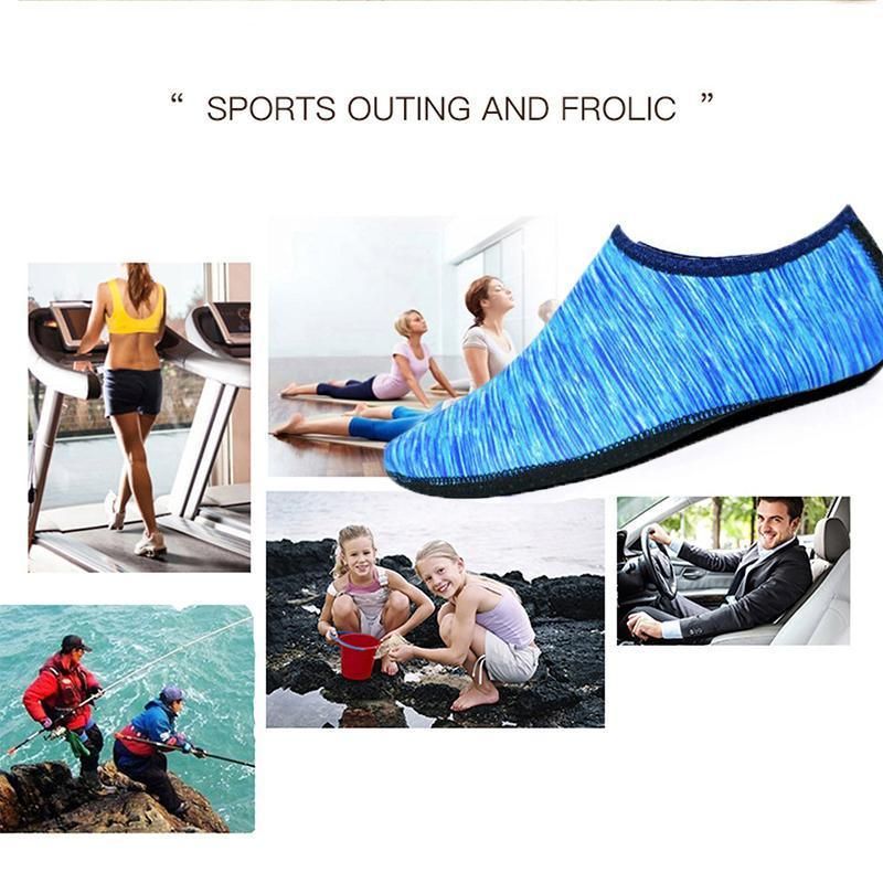 Purple unisex water shoes by Hlpmedical featuring slip-on design, ideal for swimming, surfing, diving, yoga, and water sports.