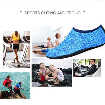 Purple unisex water shoes by Hlpmedical featuring slip-on design, ideal for swimming, surfing, diving, yoga, and water sports.