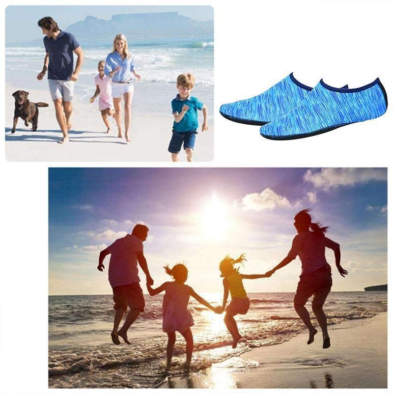 Purple unisex water shoes by Hlpmedical, slip-on aqua socks for swimming, surfing, diving, yoga, and reef activities.
