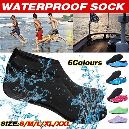 Purple Hlpmedical unisex water shoes slip-on aqua socks for swimming, surfing, diving, and yoga, lightweight and flexible for active water sports.