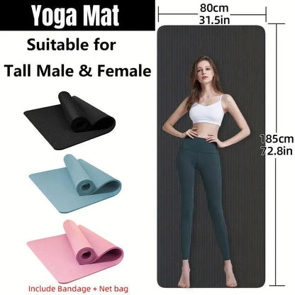 Blue Hlpmedical yoga and dance mat for exercise, gym, and fitness routines, suitable for men and women.