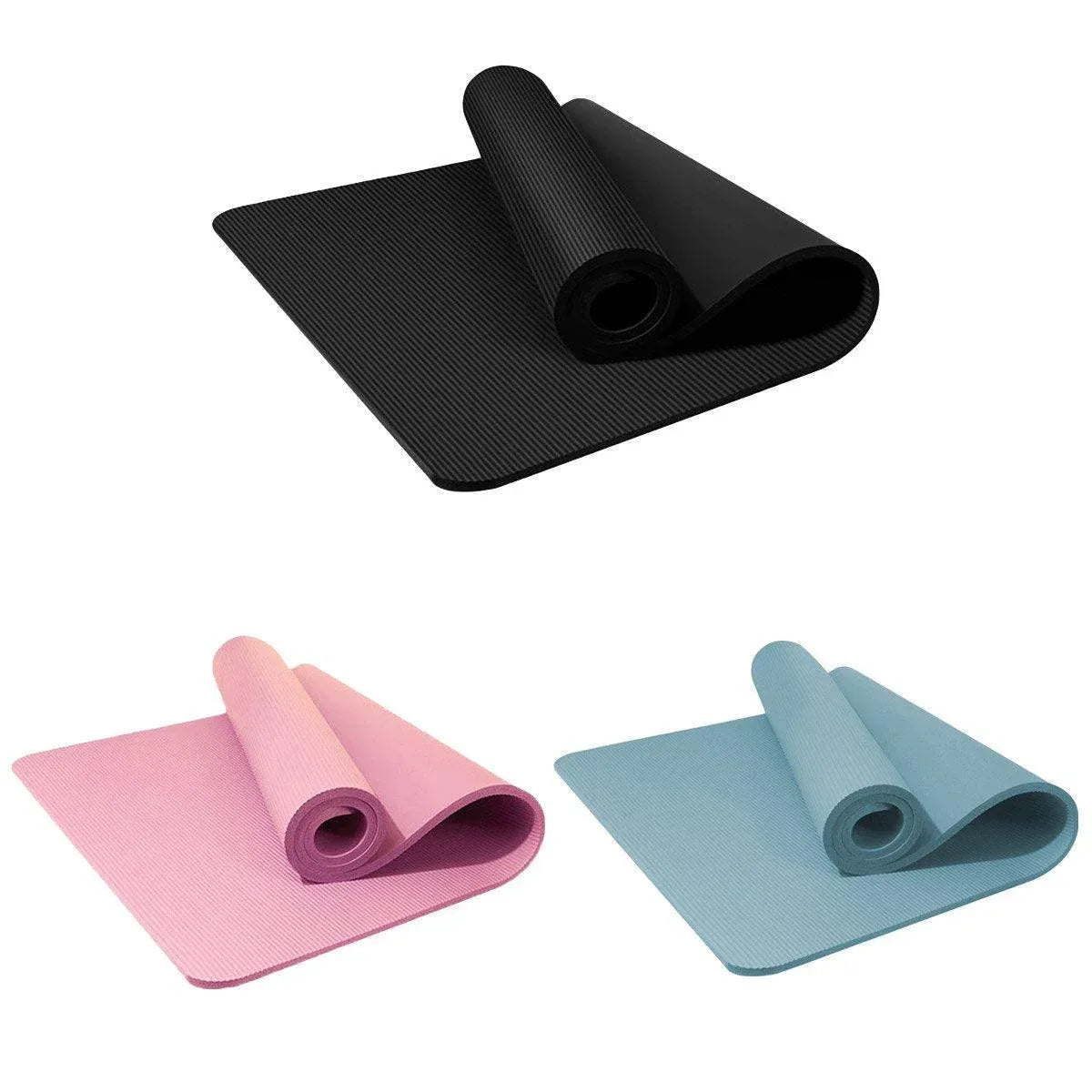 Blue yoga and jump rope mat by Hlpmedical for sports, fitness, yoga, and Pilates exercises, suitable for men and women.