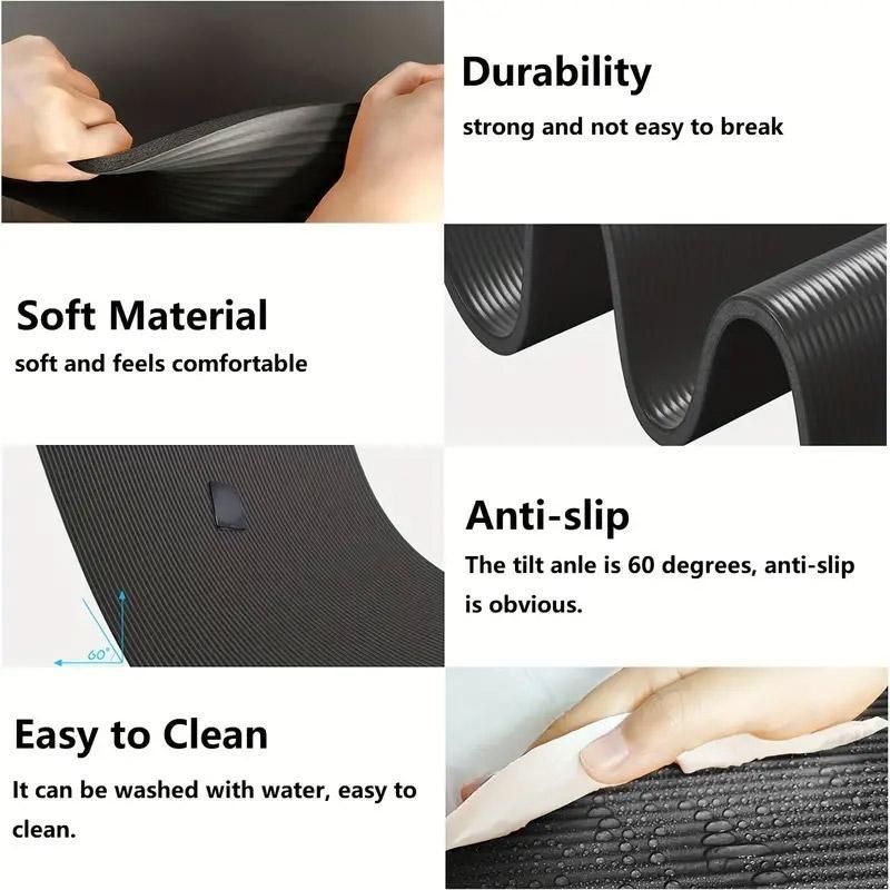 Blue Hlpmedical yoga and exercise mat, suitable for yoga, Pilates, and fitness workouts, with a textured surface for grip.