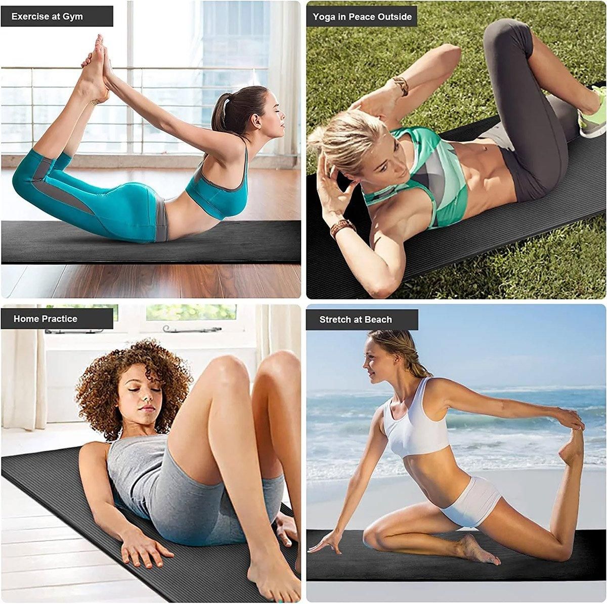 Blue Hlpmedical yoga and jump rope exercise mat for fitness, gym, yoga, and Pilates for men and women.