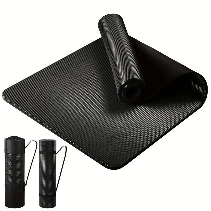 Blue yoga and exercise mat by Hlpmedical, suitable for yoga, Pilates, and fitness workouts for men and women.