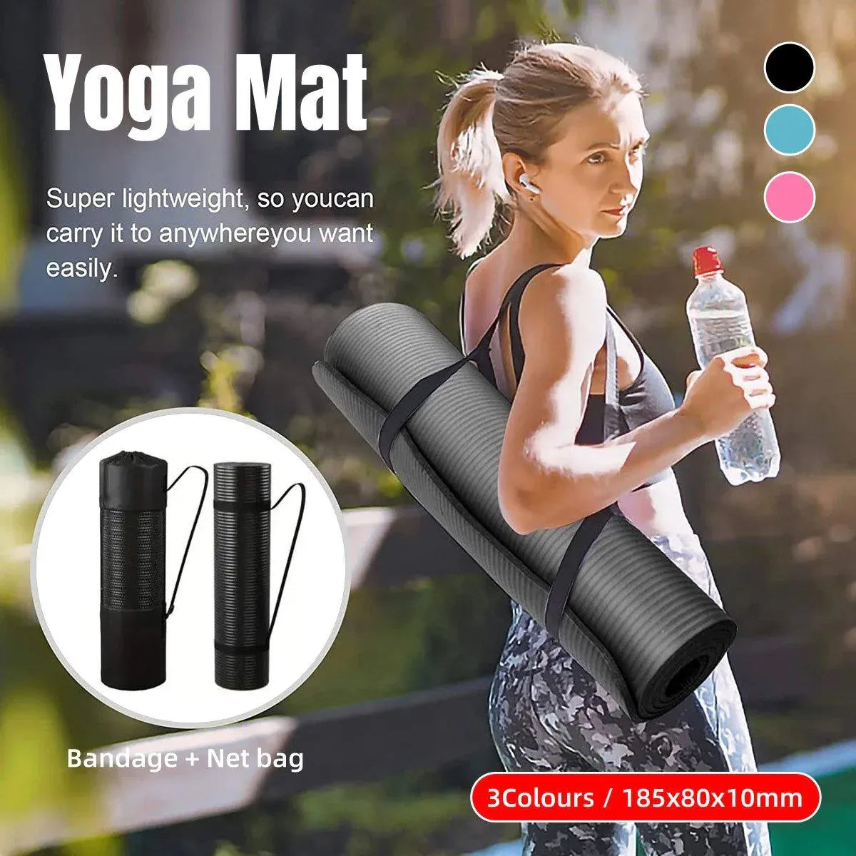 Blue Hlpmedical yoga and dance mat for fitness, exercise, and Pilates, ideal for men and women workouts and gym routines.