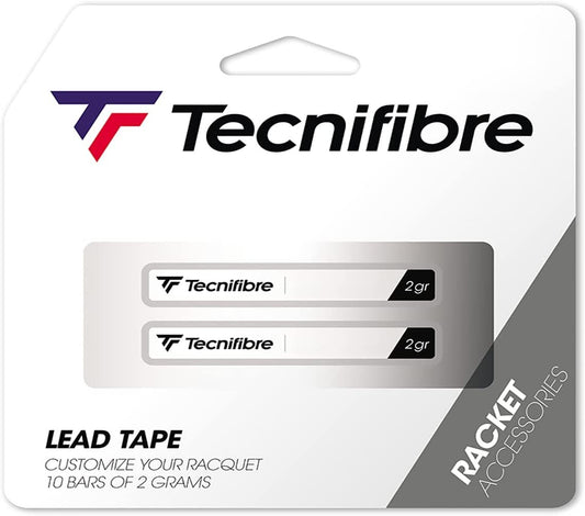 Tecnifibre ATP Lead Tape for tennis racquets, 10 bars of 2g each, used for racquet weight and balance adjustment.