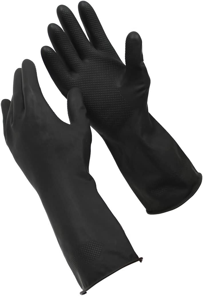96 pairs of Hlpmedical Sabco heavy-duty latex gloves with cotton lining in large size, bulk industrial safety protective gloves
