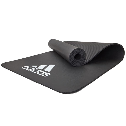 Grey Adidas Fitness Mat 7mm exercise yoga and Pilates mat from Hlpmedical, ideal for gym, judo, and training workouts.