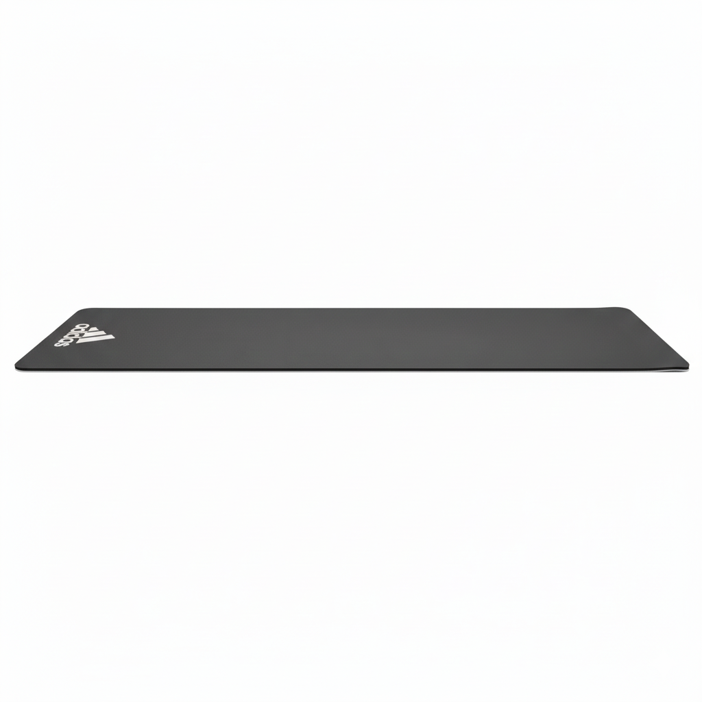 Grey Adidas Fitness Mat 7mm for exercise, yoga, judo, and Pilates, designed for gym and fitness training.