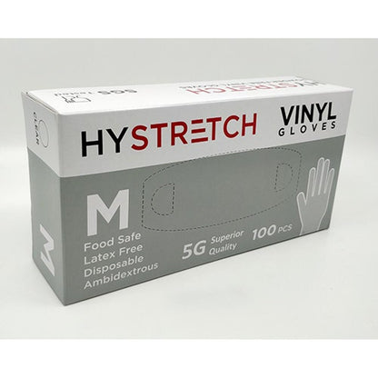 Box of 1000 clear disposable vinyl gloves, powder-free and latex-free, size medium by Hlpmedical for industrial safety and protection.