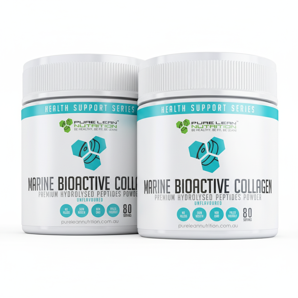 Two bottles of Hlpmedical Marine Collagen Bioactive Peptides Powder for skin and nails, 160 servings each for beauty and health.