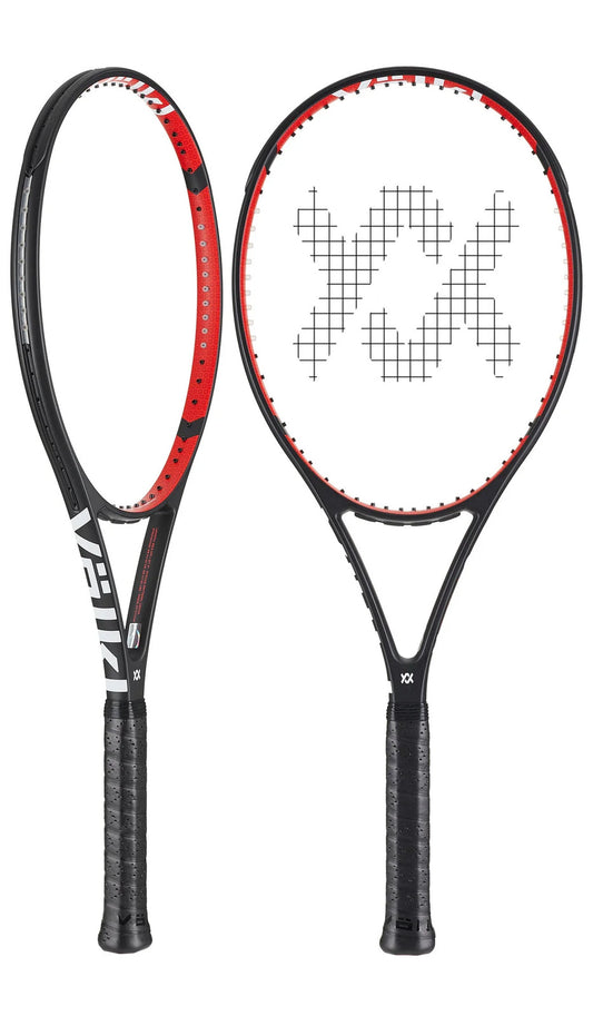 Volkl V-CELL 8 tennis racquet unstrung with 4 3/8 grip size, lightweight 285g, designed for competitive tennis players.