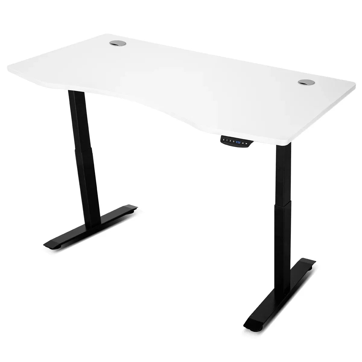 Hlpmedical WalkingPad C2 treadmill with ErgoDesk standing desk and cable management tray in black and white.