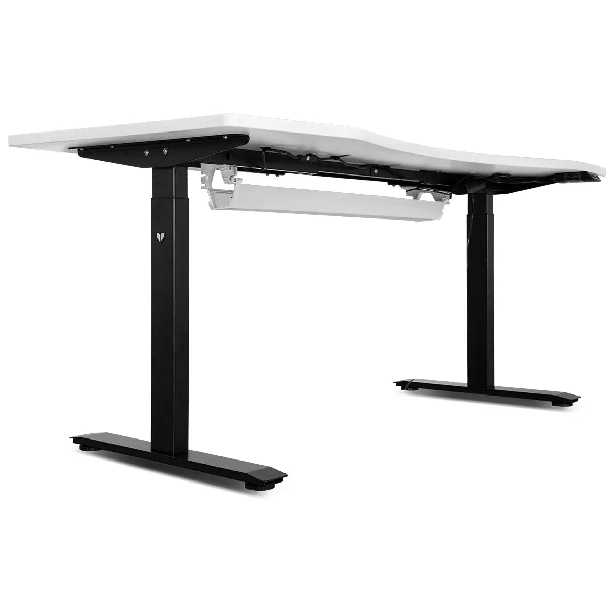 Hlpmedical WalkingPad C2 treadmill with black finish, paired with white ErgoDesk standing desk and cable management tray.