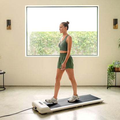 Hlpmedical WalkingPad C2 compact folding treadmill in white, suitable for home exercise and fitness workouts.