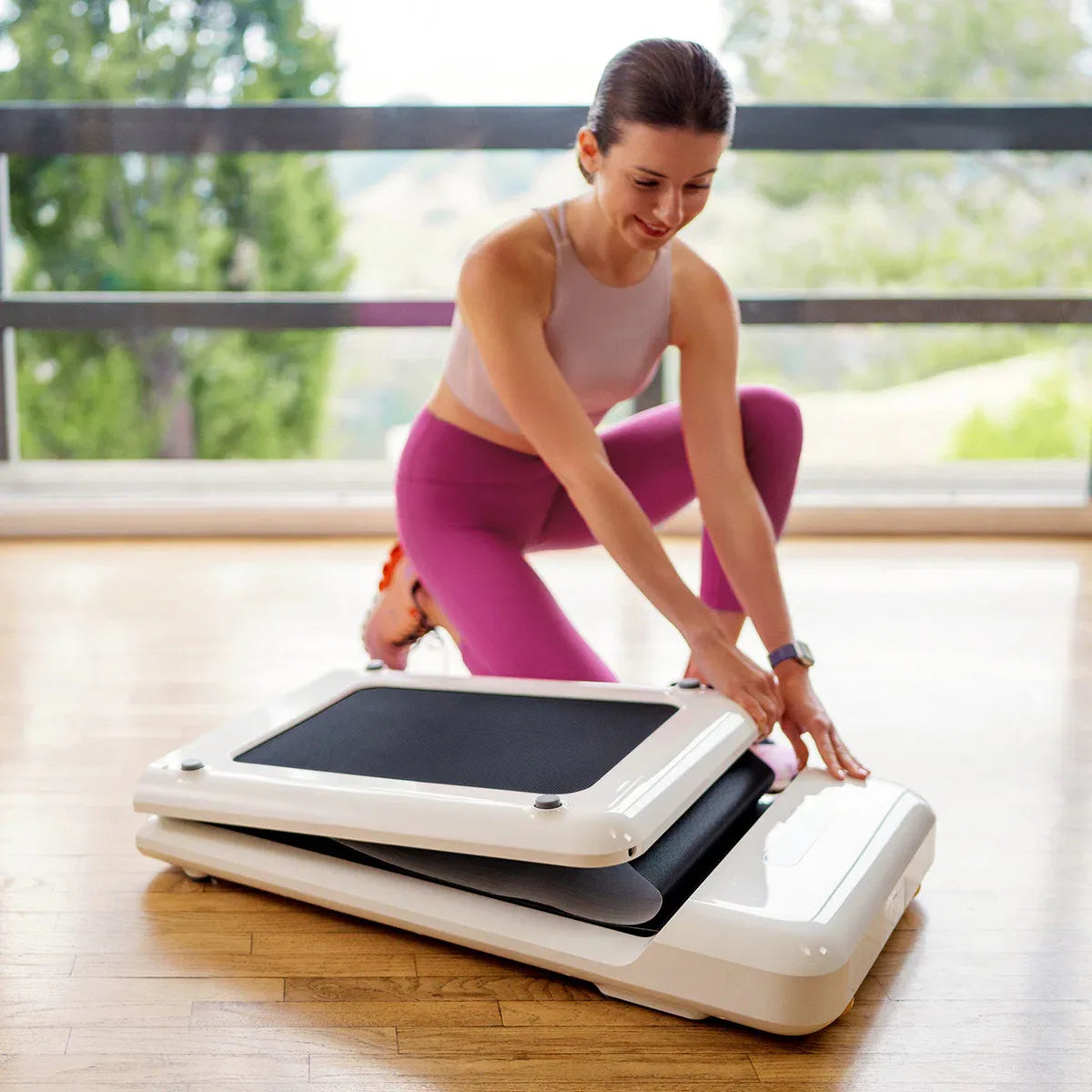 Hlpmedical WalkingPad C2 compact folding treadmill in white, suitable for home exercise and fitness workouts.
