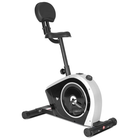 Lifespan Fitness Cyclestation 3 exercise bike with ErgoDesk in white and black, featuring adjustable desk and cycling display.