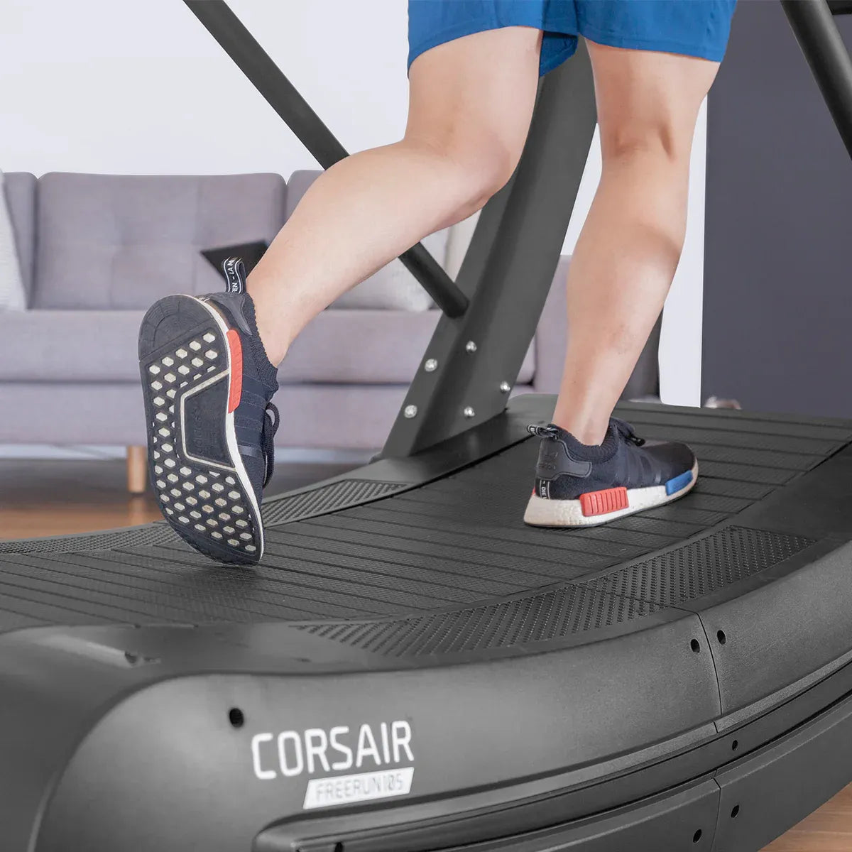 Lifespan Fitness Corsair FreeRun 105 treadmill with digital display and running belt, ideal for home gym workouts.