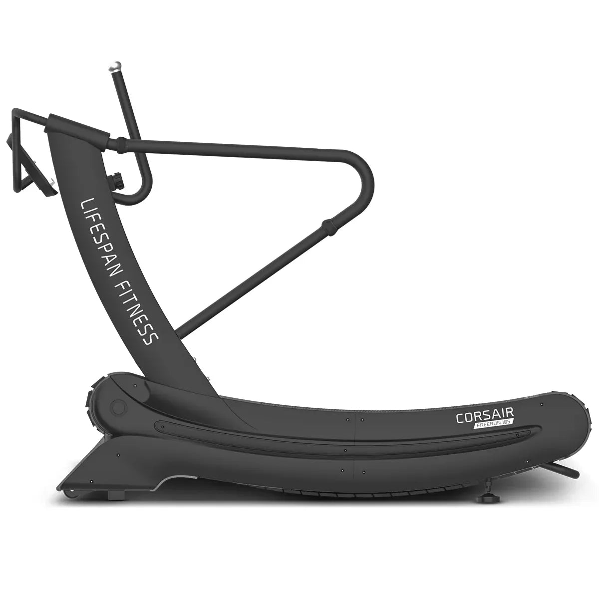 Lifespan Fitness Corsair FreeRun 105 treadmill with digital display, running belt, and sturdy frame for home gym workouts.