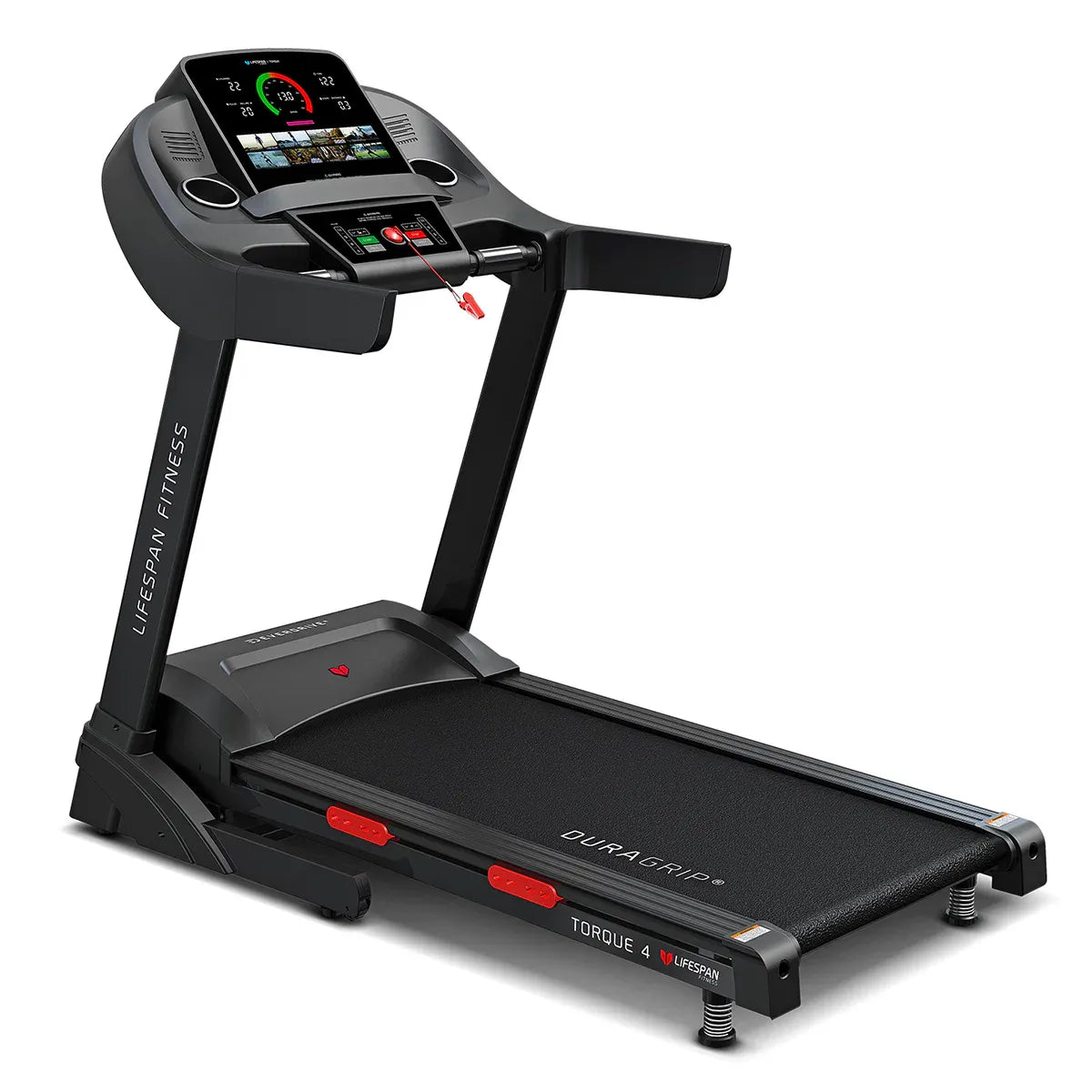Hlpmedical Lifespan Fitness Torque 4 treadmill for home exercise, with running belt and control panel visible in the image.