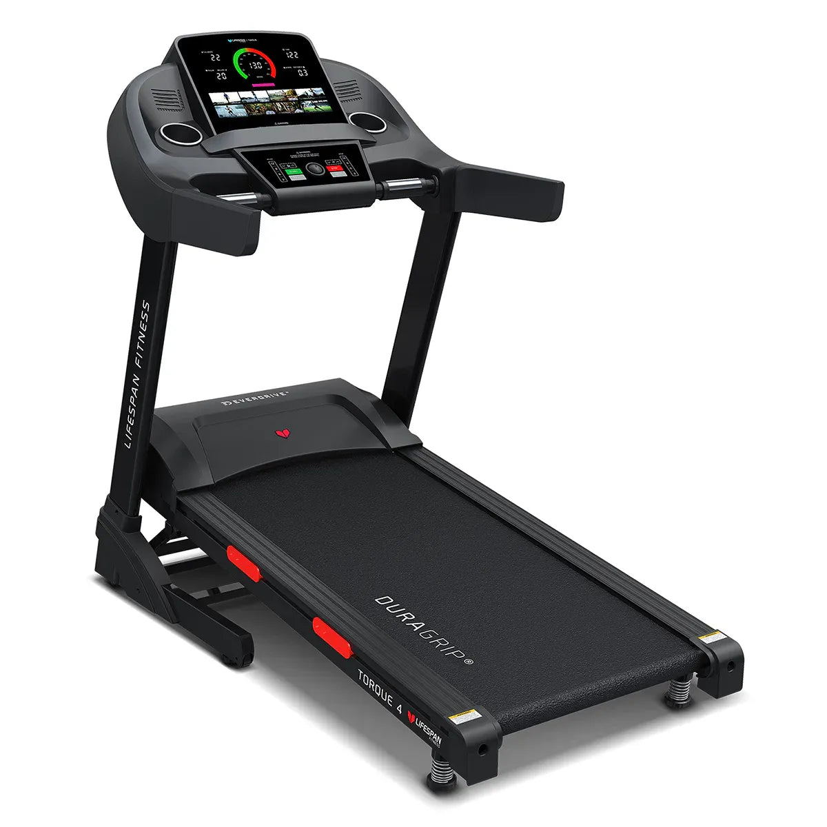 Hlpmedical Lifespan Fitness Torque 4 treadmill with digital display and sturdy frame for indoor running and walking exercises.