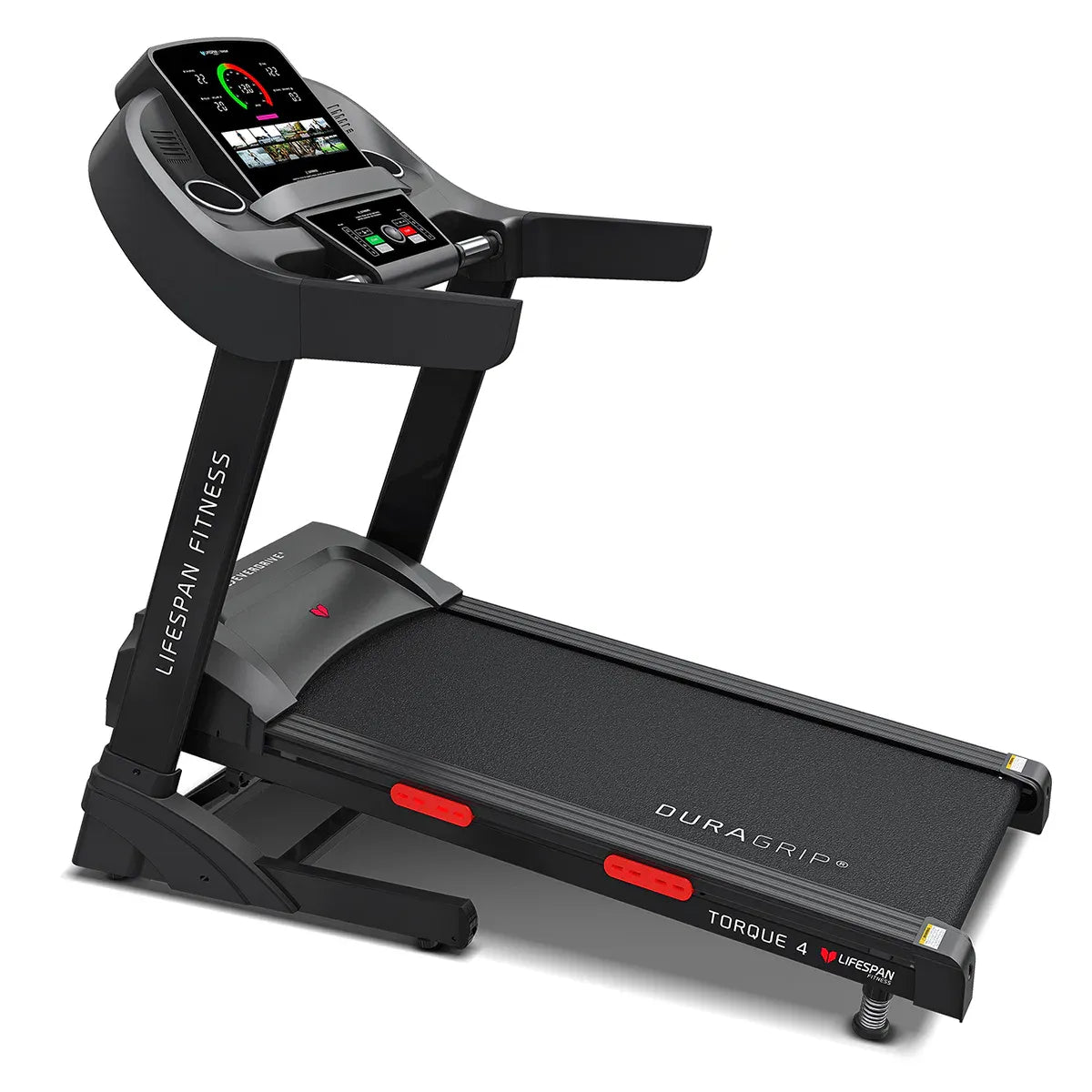 Hlpmedical Lifespan Fitness Torque 4 treadmill with digital display and sturdy running belt for cardio workouts.