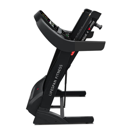 Lifespan Fitness Torque 4 treadmill by Hlpmedical with digital display, running belt, and sturdy frame for home gym exercise.